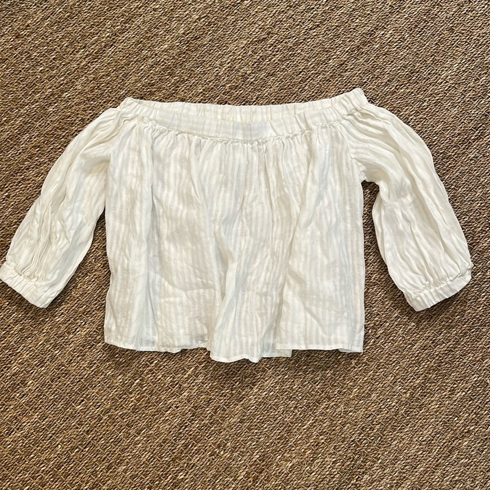 summer white off the shoulder top, size XS, Frame.